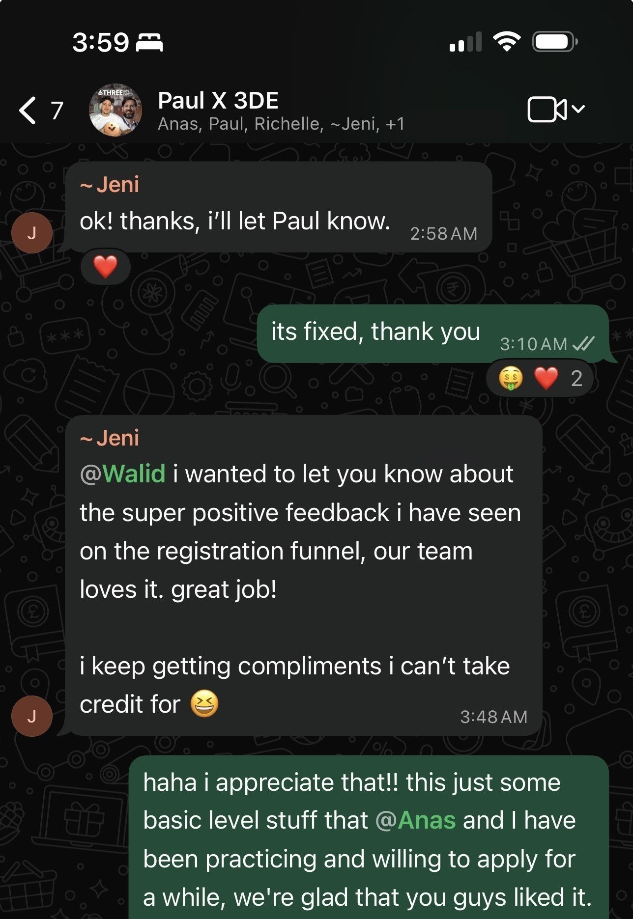 Client's team: super positive feedback on the registration funnel
